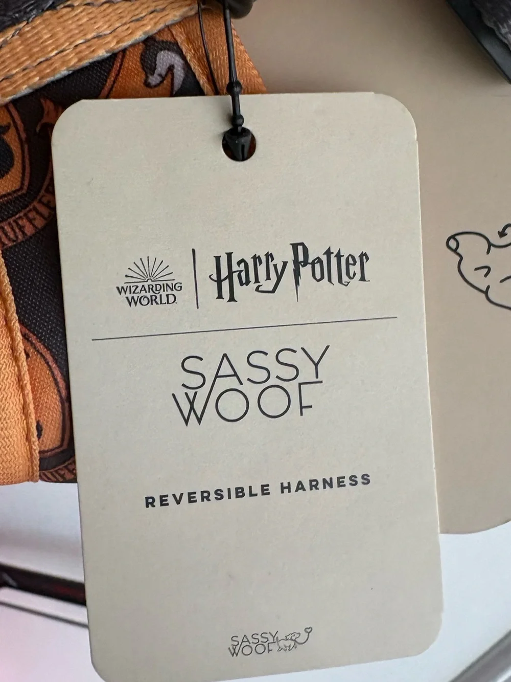 Harry Potter X Sassy Woof Hufflepuff Orange Dog Harness XS